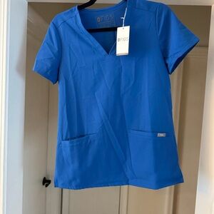 Figs Women's Vibrant Blue Short Sleeve Top